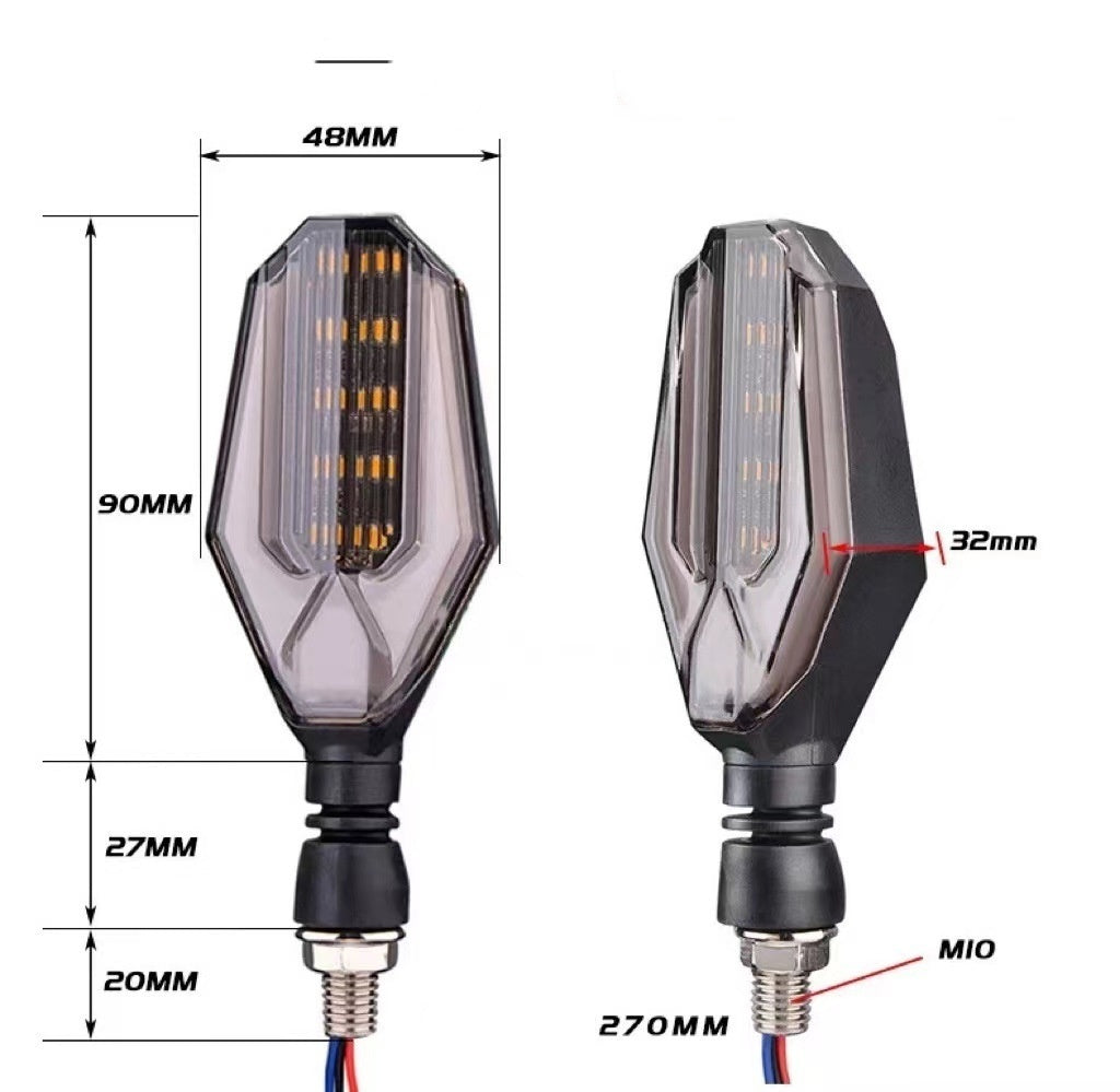 Motorcycle Modified Two-color Light Guide 30LED Steering Indicator Signal