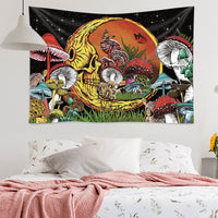 Skull Moon Mushroom Home Decor Tapestry